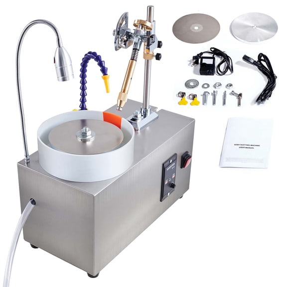 KFFKFF Gem Faceting Machine, 180W Grinding and Polishing Tool with Adjustable Speed 0-2980RPM, Rock Jewel Angle Polisher Featuring Precise Mechanical Manipulator and Scale for Gemstones, Jade