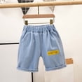 thumbnail image 2 of MUXiin Girls Denim Shorts Size 2-3 Years,Girls Shorts Loose Fit Fashion Denim Casual Thin Comfortable Stretch High Waist Elastic Waistband Cute Breathable Lightweight Soft Washed Style, 2 of 3