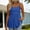 Blue, variant on CYMMPU Women's Button-Front Linen Cami, Spaghetti Strap Tank Top with Partial Button Placket, Relaxed Fit Summer Top Blue S