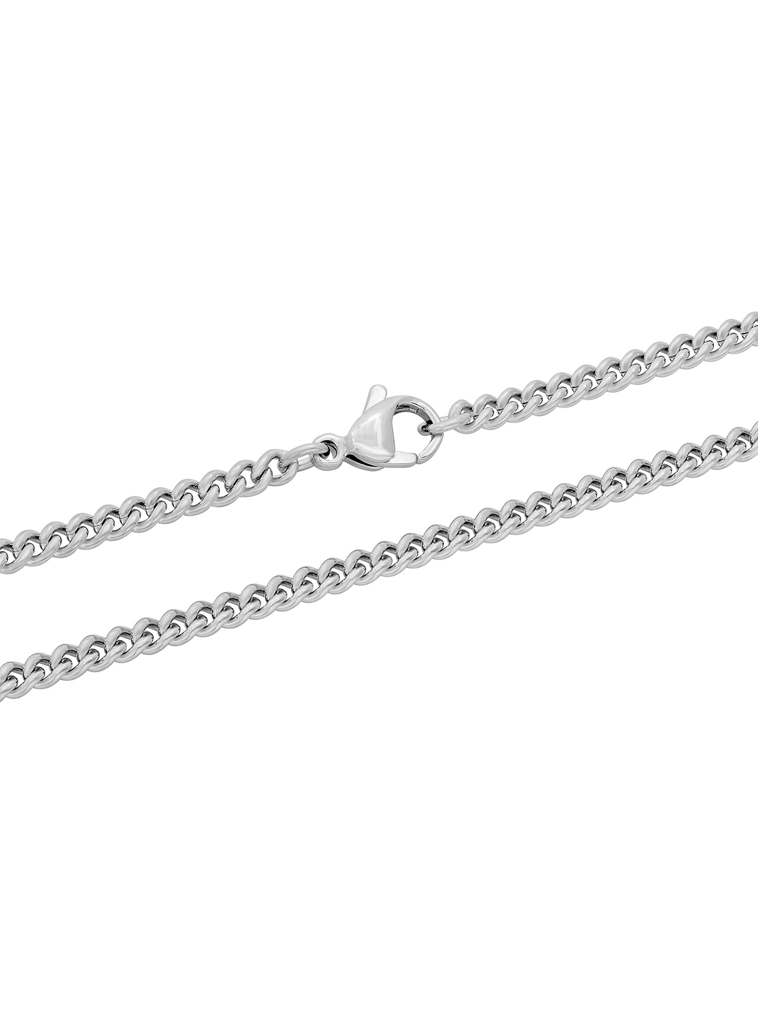 Mens Silver-Tone Stainless Steel 18" Curb Link Chain Necklace by Brilliance Fine Jewelry