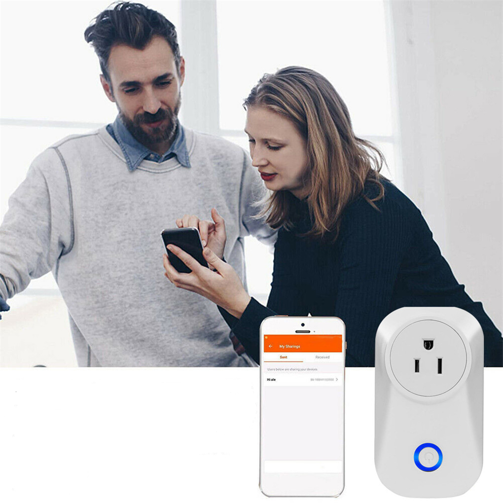 ADVEN Wifi Smart Socket Home Office Remote Control Wireless Power Outlet  Support Voice Control 