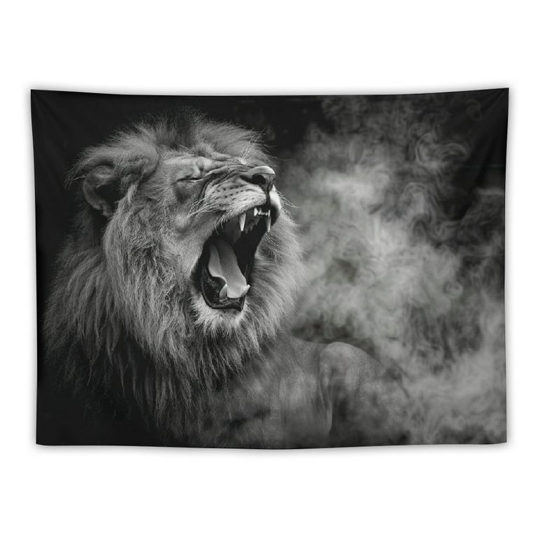 Black & White Lion Tapestry Black & White Lion Tapestry