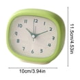 thumbnail image 3 of Linnome Small Alarm Clock for Bedroom Non Digital Table Clock Silent Timepiece for Home Office 4.5x3.9x2 Inch Green, 3 of 6