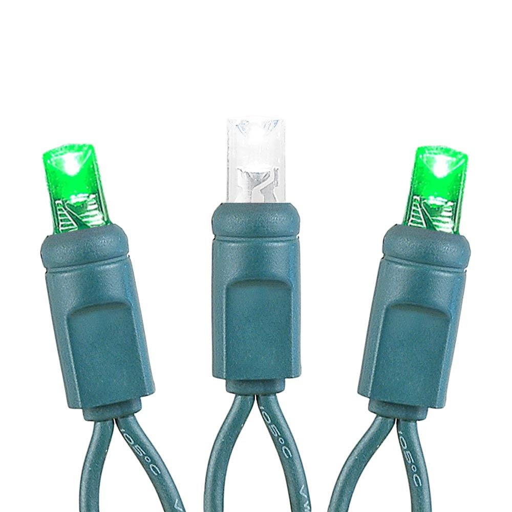 Novelty Lights 25FT 50 Light LED Green/Pure White, Outdoor String Lights, Corded Electric, Dimmable