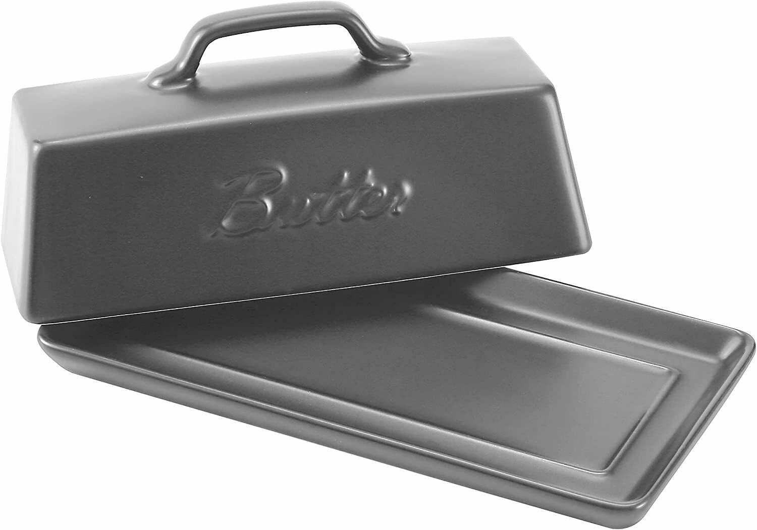 Bruntmor Ceramic Butter Dish with Lid Covered Butter Keeper 7.5 inch