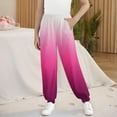 thumbnail image 6 of Girls Lounge Pants 5t Soft Gradient Joggers Pants with Pockets Pull-On Casual Kids Fall Trousers Hot Pink, 3 T, 6 of 6