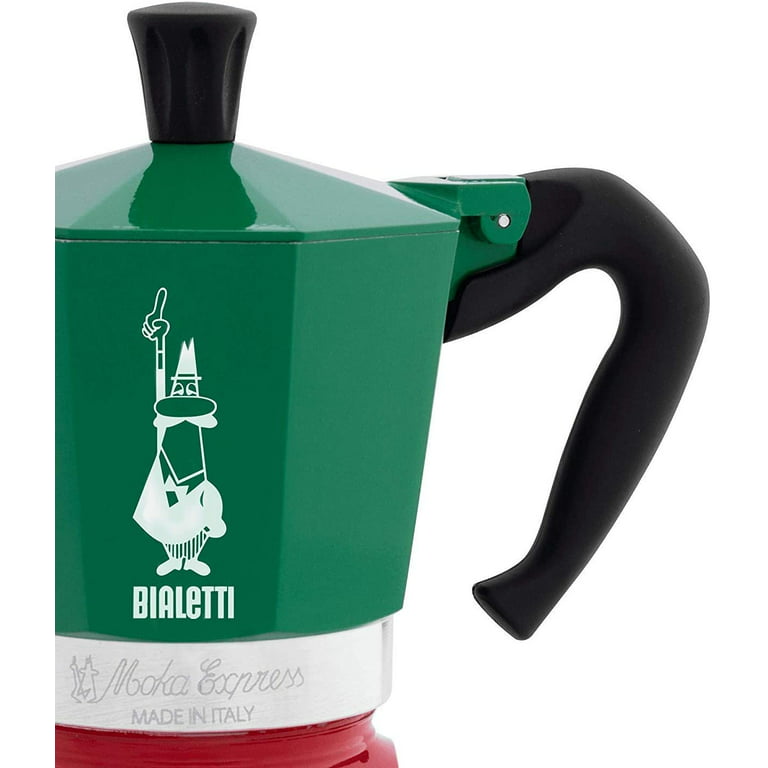 Bialetti Moka Express Stovetop Espresso Maker Tricolor Italia - 6 Cups  Multicolor 