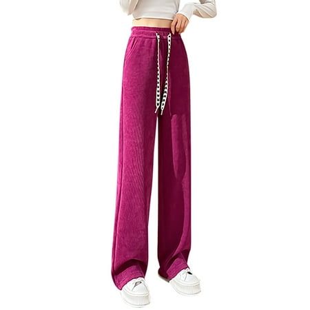 

ASEIDFNSA Long Pajama Pants for Women Tall Summer Pants 2022 Women S Oversize Wide Leg Pants High Waisted European Cotton Wool Straight Long Trousers With Pockets
