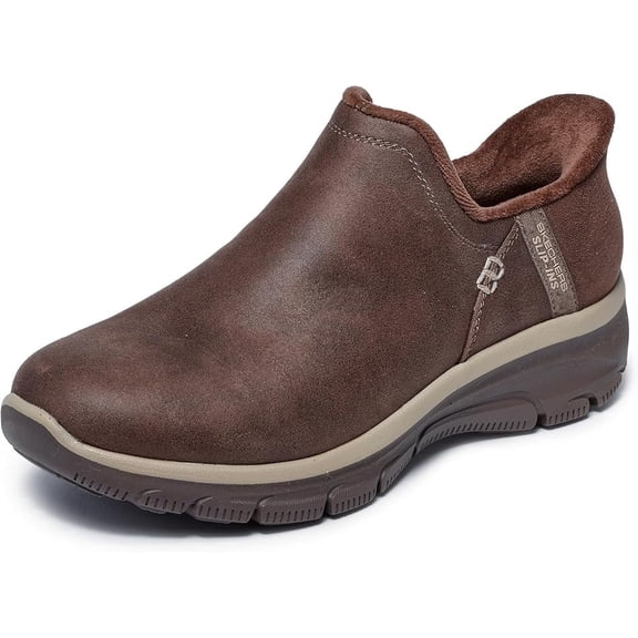 Skechers Easy Going - Modern Hour Slip-Ins Ankle Boots for Women, Hand Free Design, Faux Fur Lining with Memory Foam Insole, Vegan Material