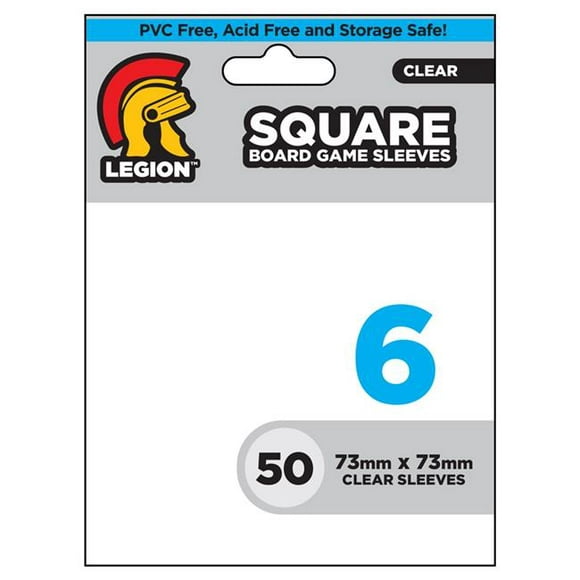 Legion Supplies LGNBGSSQ6 Protecteur de Deck - Manches de Carte de Jeu Carrées de Taille Standard, Transparent - 50 Comte