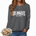thumbnail image 2 of Towmus Women's Los Angeles Crewneck Sweatshirt Plus Size Crewneck Pullover Hoodies Casual Knit Print Casual Tops Sweater, 2 of 5