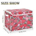 thumbnail image 5 of Yayeee Collapsible Cube Storage Bin with Lid Fabric Closet Decorative Basket with Handles, Sweet Strawberry, 5 of 7