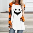 thumbnail image 3 of Blusa suelta informal de manga larga con cuello redondo para mujer, camisas con estampado de Halloween Fridja fjkfkj2365, 3 of 5