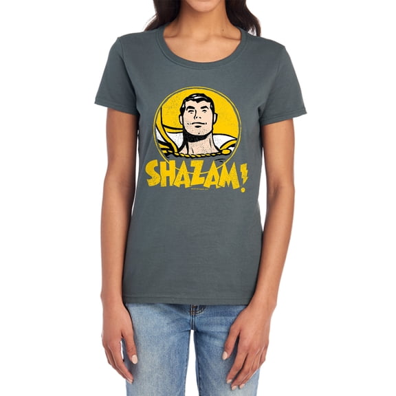 DC Shazam Circle Women's T Shirt, Charcoal, Small