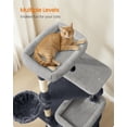 thumbnail image 3 of Tall Cat Tree, Multiple-Level Cat Tower with 2 Caves, 3 Scratching Posts, Dark Gray, 3 of 6