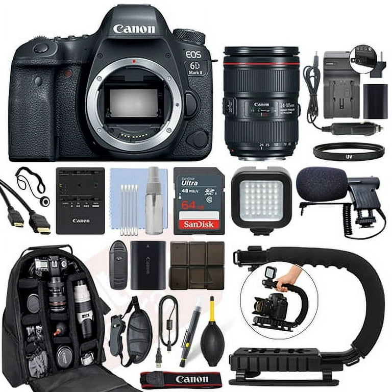 Canon EOS 6D Mark II DSLR Camera 24-105mm f/4L II USM Lens+ 64GB