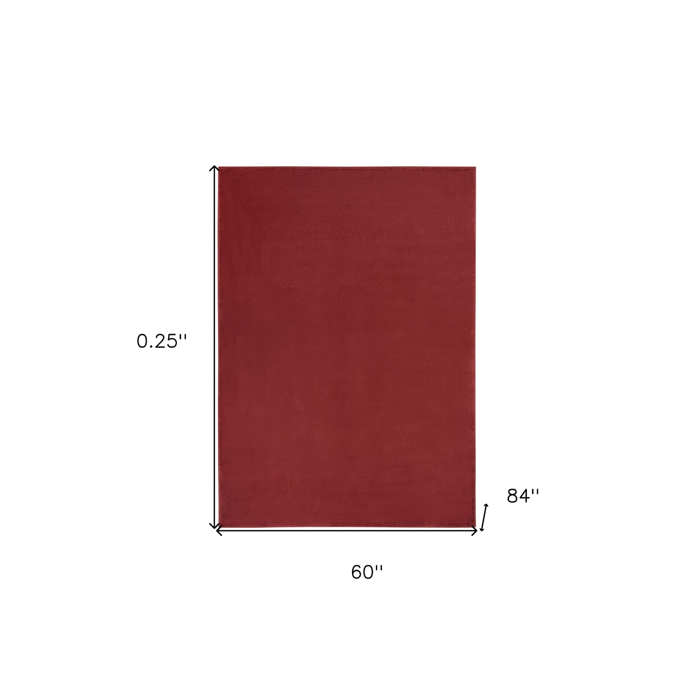 5' X 7' Brick Red Non Skid Indoor Outdoor Area Rug - 6' x 7'