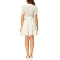 thumbnail image 3 of INSPIRE CHIC Women's Fit and Flare Peter Pan Collar Floral Dresses XS White, 3 of 6