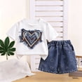 thumbnail image 5 of ZOYOEN Toddler Girls Fashion Outfits Set- Casual Short Sleeve Cute Baby Summer Clothes Embroidered T Shirts and Denim Shorts White Size 3 T, 5 of 6