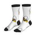 thumbnail image 4 of Crew Socks for Women Men, cartoon bee  Moisture Running Athletic Football Striped Socks Cushion Tube Socks, 4 of 7