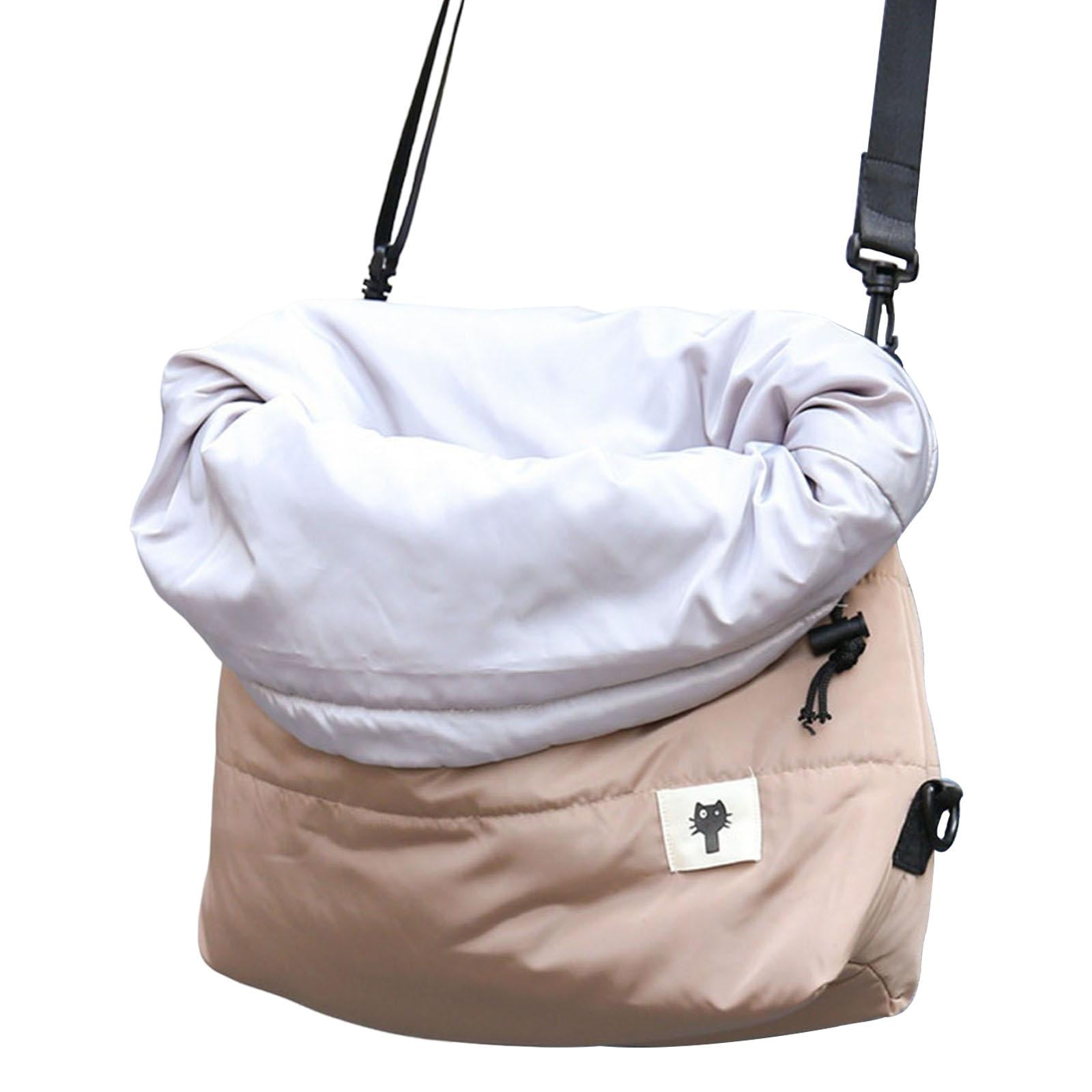 Fzaqwen Breathable Cat Dog Carrier Bag Shoulder Bag Pet Backpack Warm Handbag Soft Sling Brown