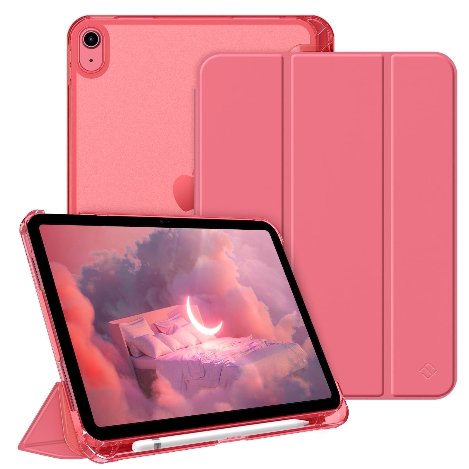 Fintie Case for iPad (A16) 11th Generation Case 2025, iPad 10th Generation Case 2022, Slim Shell Hard Translucent Frosted Back Stand Cover with Pencil Holder, Auto Sleep/Wake, Pink