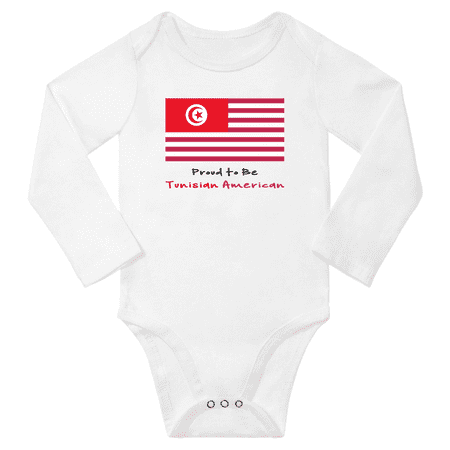 

Proud to be Tunisian American Baby Long Slevve Bodysuit (White 3-6 Months)