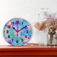 thumbnail image 2 of Yayeee 10" Wall Clock Battery Operated Quartz Round Silent Non-Ticking Home Decor,Neon Starfish Pattern, 2 of 6