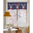 thumbnail image 4 of Christmas Elk Linen Curtain Valance for Bedroom/Bathroom/Kitchen/Office/Living/Dining Room Window,Xmas Deer Blue Winter Snowflake Rod Pocket Topper Decorative Cafe Drapes Panel 54"x18", 4 of 6