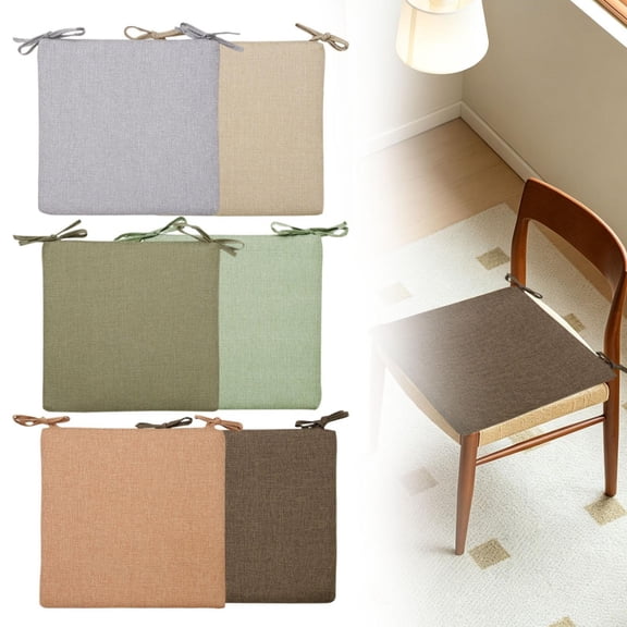 CozeLy Chair Cushion with Ties 15x15 Inch Indoor Outdoor Chair Cushion Thick Padding Comfortable Dining Chair Cushions for Patio Kitchen and Garden Seating