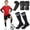 black, variant on Hengguang Kids Soccer Shin Guards and Socks with Arm Sleeves for Toddler Youth Age 8-12 Football Protection Defender Gear