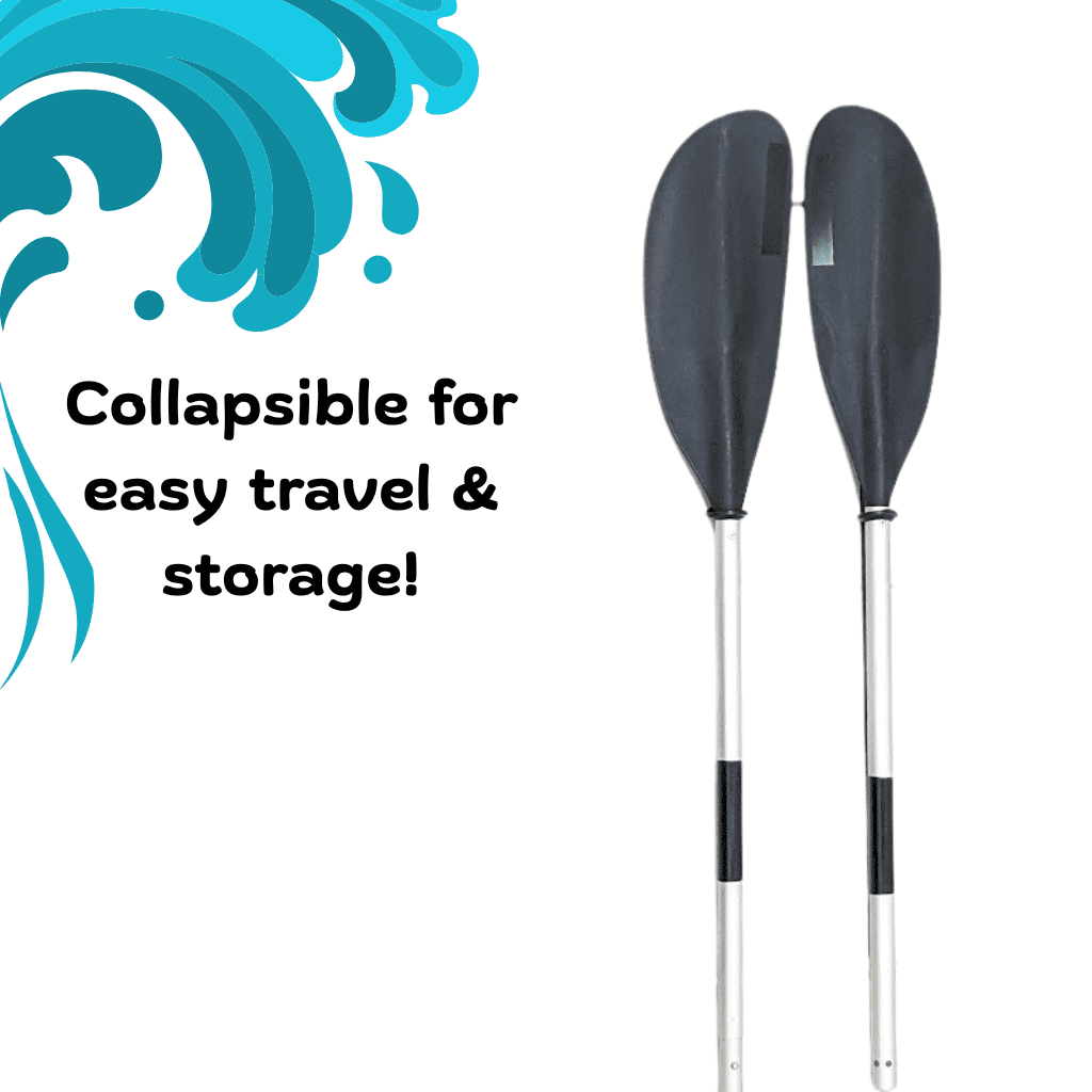 87" Black Aluminum Adult Kayak Paddle 2-Piece for Canoe, Raft, Boat