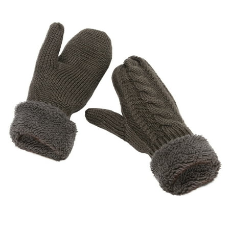 

Unisex Autumn And Winter Outdoor Riding Cute Plus Velvet Thick Warm Plush Men Women Gloves Dark Gray