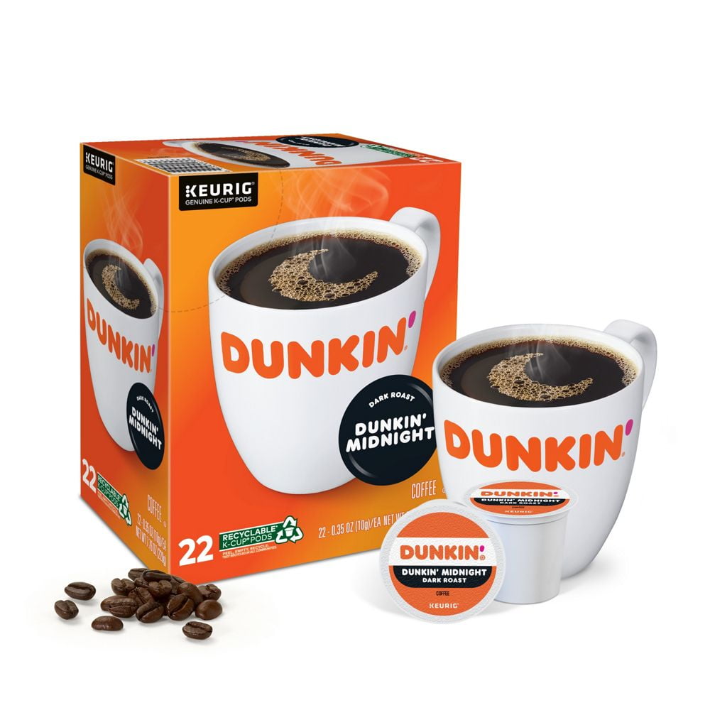 Dunkin Donuts K-Cup Pods, Original Dark Roast, 22/Box, Each