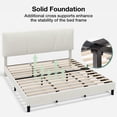 thumbnail image 6 of Novilla King Size Platform Bed Frame with Velvet Fabric Adjustable Upholstered Headboard, No Box Spring Needed, White Velvet, 6 of 6