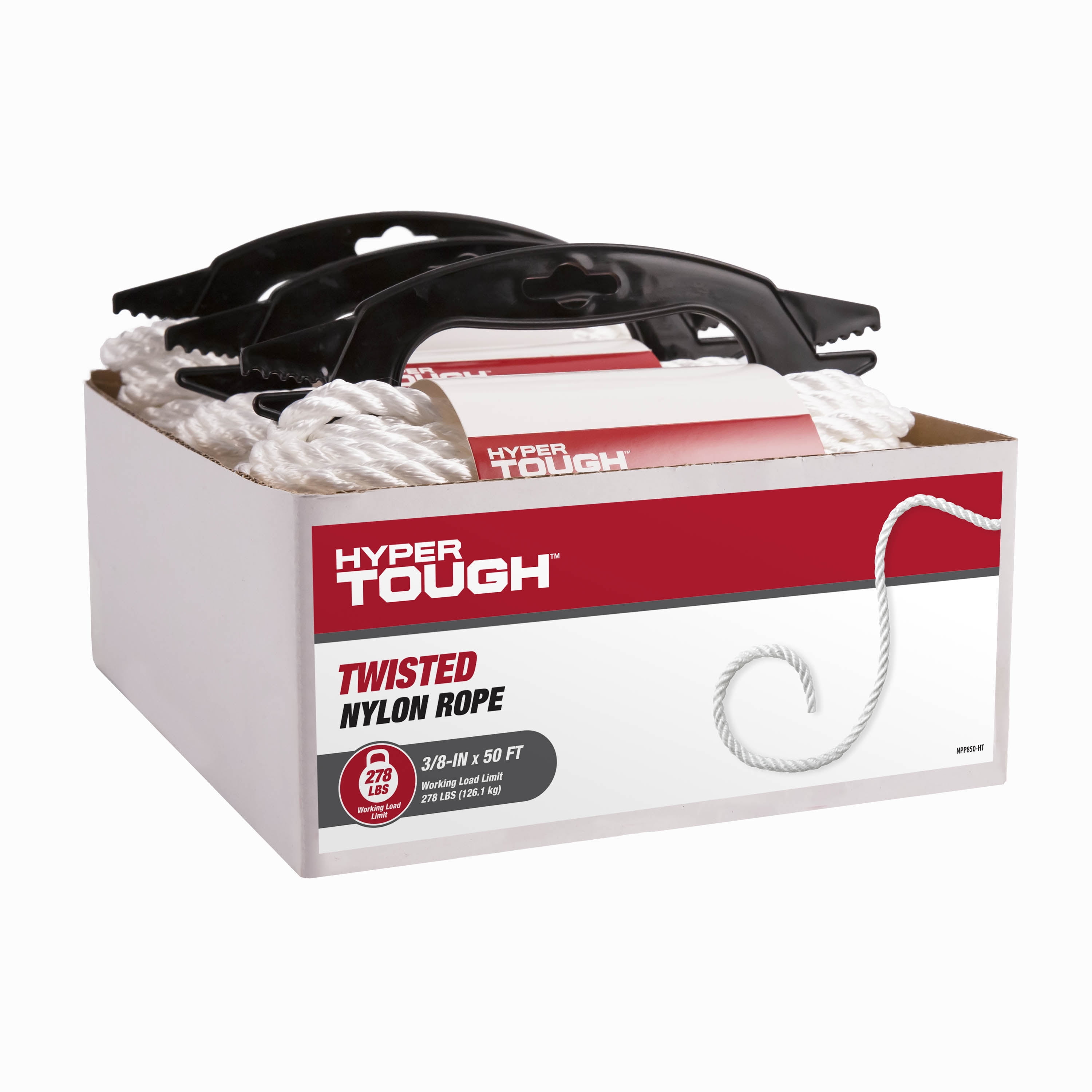 Lehigh 3/8-in x 25-ft White Twisted Nylon Rope in the Packaged