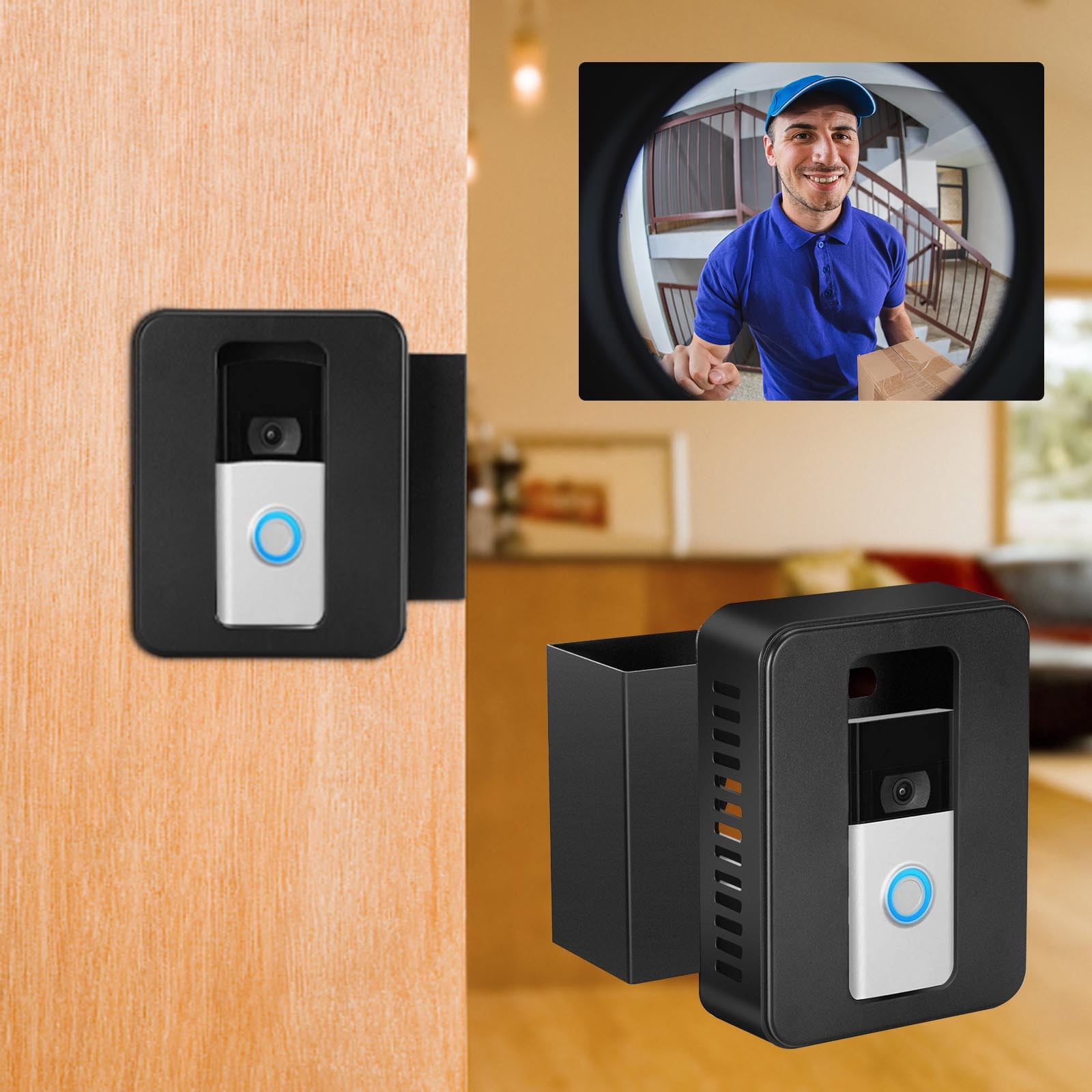 Up to 45% off! Skegnu Anti-theft Video Doorbell Bracket Is Most Video Doorbells, And Mounting Bracket Accessories Are Applicable To Houses Without Drilling on Clearance