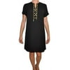 Michael Kors Golden Chain Shift Dress Lined Short Tunic, Black (Small)