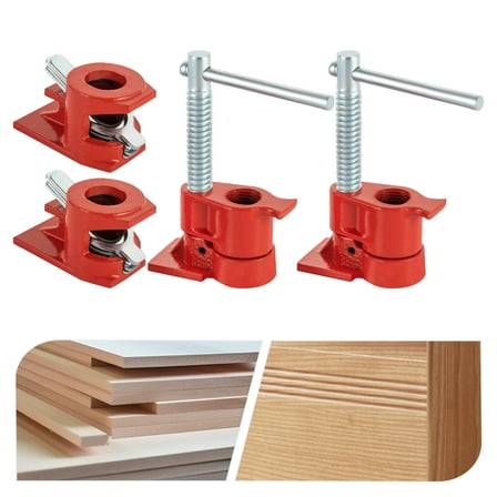 Miumaeov ( 2 Pack ) 1/2" Wood Gluing Pipe Clamp Set Heavy Duty PRO Woodworking Cast Iron