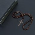 thumbnail image 2 of Blak, Rosario Católico De Madera Hecho A Mano, Collar con Colgante De Cruz, Cuentas De Oración Cristianas, Medalla De San Benito, Cuentas De Rosario Católicas para Mujeres Y Hombres, 2 of 4