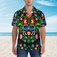 thumbnail image 4 of Kll Men'S Hawaiian Shirt Short Sleeve Button Down Beach Shirts-Roosters And Flowers, 4 of 8