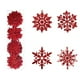 thumbnail image 2 of Copo de nieve con purpurina navideña, 40 piezas en polvo con purpurina navideña, adornos de copos de nieve coloridos, colgante navideño, uso conveniente, 2 of 7