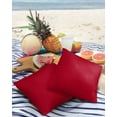thumbnail image 3 of Pack of 2 Outdoor Pillow Covers, Solid Color Red Waterproof Square Throw Pillowcase Cushion Decorative Pillow Covers for Couch Patio Tent, 16x16 in, 3 of 6