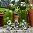 thumbnail image 6 of Adam & Friends Home Decor See No Evil, Hear No Evil, Speak No Evil Sculpture | 3-Piece | Silver, 6 of 6