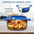 thumbnail image 5 of Hawsaiy 2-in-1 Cast Iron Dutch Oven Pot, Enameled Pots with Lid for Bread Baking, Cooking, Stewing, Heavy-Duty & Nonstick, Oven Safe up to 500°F, Dual Handles, Works on All Stovetops,Blue, 5 of 11