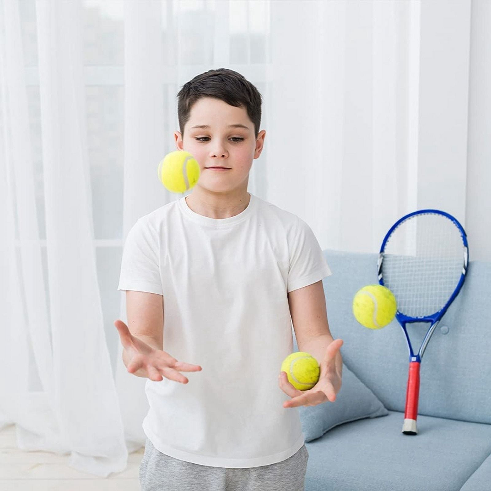 12 Pack Tennis Balls with Storage Bag - Fine Quality Thick-Walled Perfect for Tennis, and Cricket