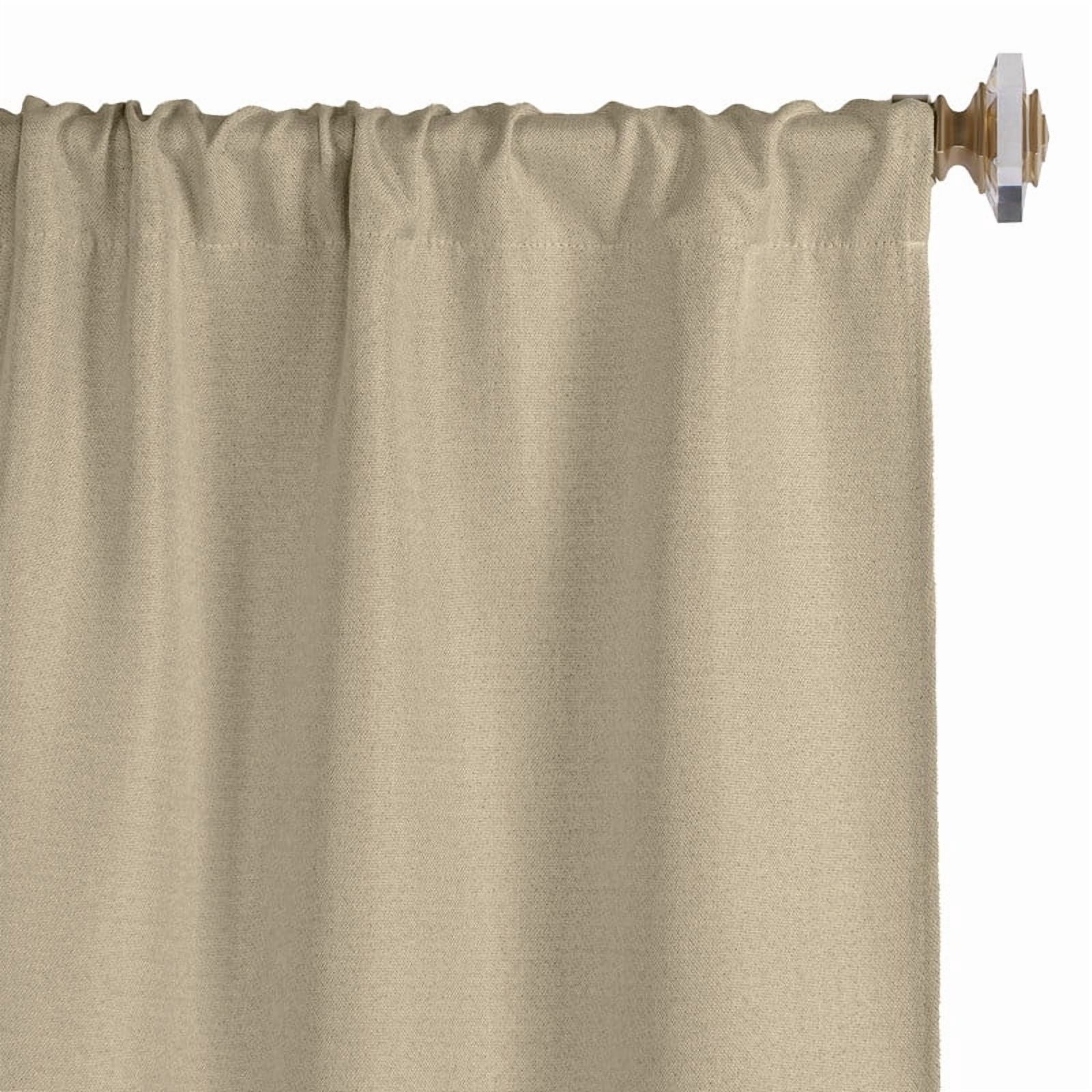 Superior Linen Blackout Curtains Set of 2, Rod Pocket Curtain Panel Pair, Frosted Almond, 26"W x 63"L