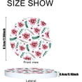 thumbnail image 2 of Car Coasters 2 Pack Stone Cup Holder Red Flowers and Green Leaves Absorbent Drink Car Coaster Ceramic Set Small Cup Coasters, 2 of 6