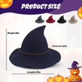 thumbnail image 2 of Women's Knitted Witch Hat, Wool Blend Pointed Spire Cap with Wide Brim, Fall Fashion Beanie for Everyday Wear, Halloween Cosplay & Masquerade (Navy Blue), 2 of 7