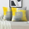 thumbnail image 2 of Grey and Yellow Pillow Covers 16X16, Abstract Art Painting Aesthetic Square Accent Decorative Throw Pillow Covers, Soft Throw Pillows for Couch Sofa Bedroom Set of 2, 2 of 6